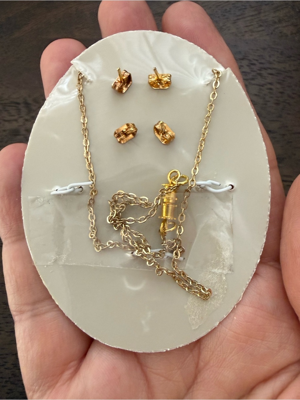 Gold-tone Multi-Color Rhinestone Crystal Pendant Necklace and Earring Set - Picture 2 of 4